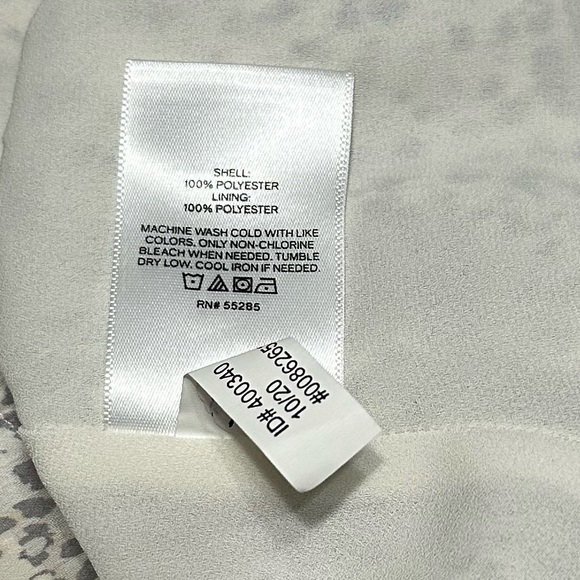 Express Ruffle V-Neck Blouse - Cream and Gray - Picture 4 of 4